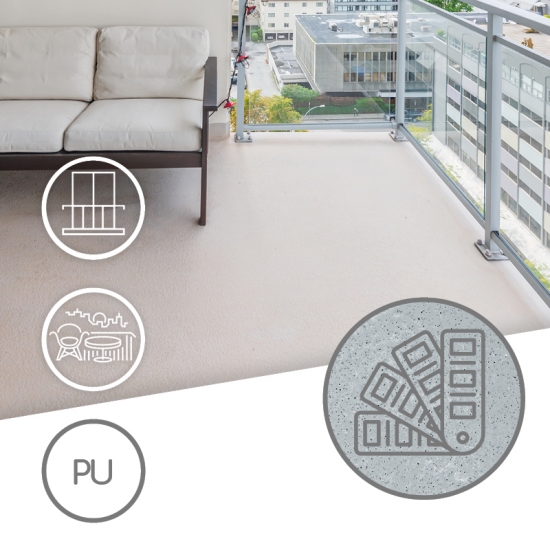 Posadzka poliuretanowa z piaskiem w technologii TECHNIArt FLOOR SYSTEM 500 PU (gr. ok 1-2 mm)