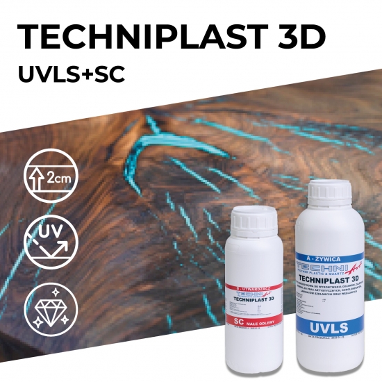 TECHNIPLAST 3D | UVLS+SC - krystalicznie czysta żywica epoksydowa oraz utwardzacz do odlewów do 2 cm w jednej warstwie