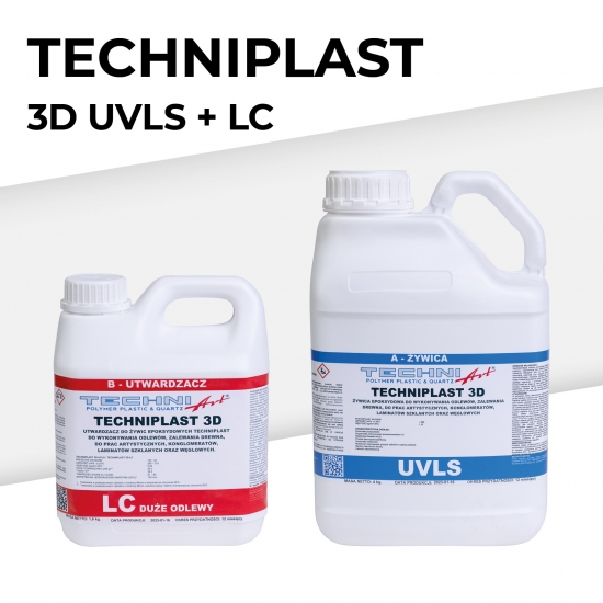 TECHNIPLAST 3D- UVLS + TECHNIPLAST 3D- LC- krystalicznie czysta żywica do wykonywania odlewów do 10 cm w jednej warstwie