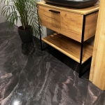 Posadzka imitująca marmur w wersji szarej w technologii TECHNIArt FLOOR SYSTEM 400 NANO