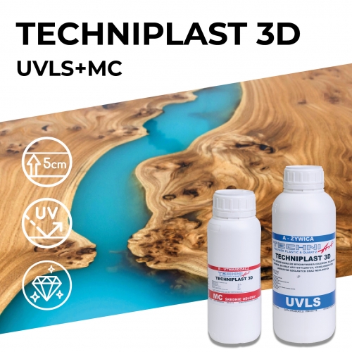 TECHNIPLAST 3D | UVLS+MC - krystalicznie czysta żywica epoksydowa i utwardzacz do odlewów do 5 cm w jednej warstwie