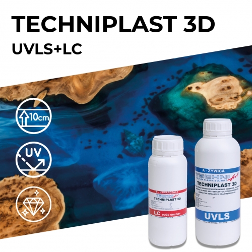 TECHNIPLAST 3D | UVLS+LC - krystalicznie czysta żywica epoksydowa i utwardzacz do odlewów do 10 cm w jednej warstwie